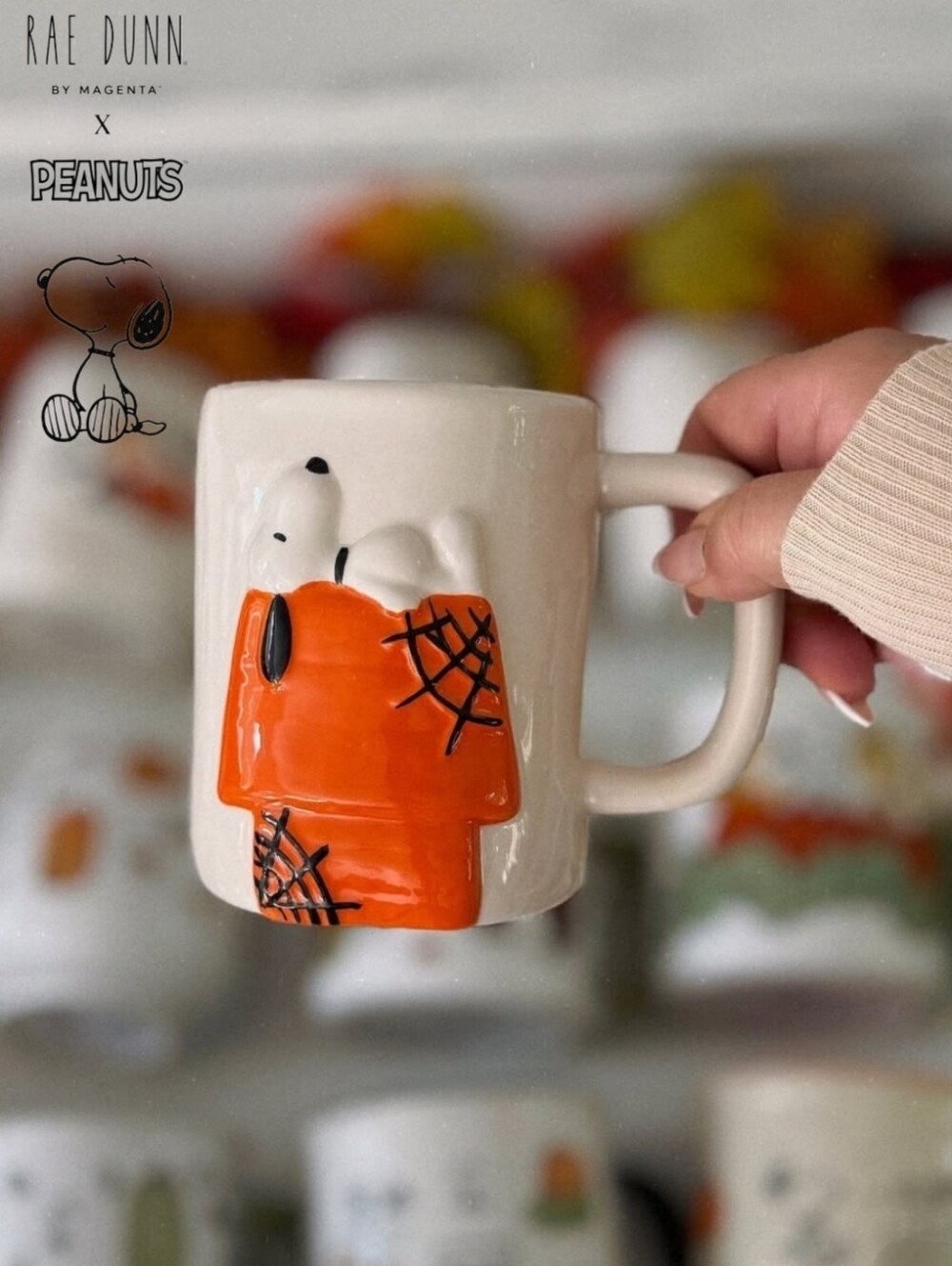 Rae Dunn x Peanuts Snoopy Halloween Collectible 3D Reversible Mug